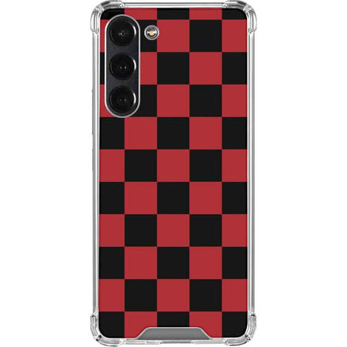Red and Black Checkerboard Galaxy S24 FE Clear Case